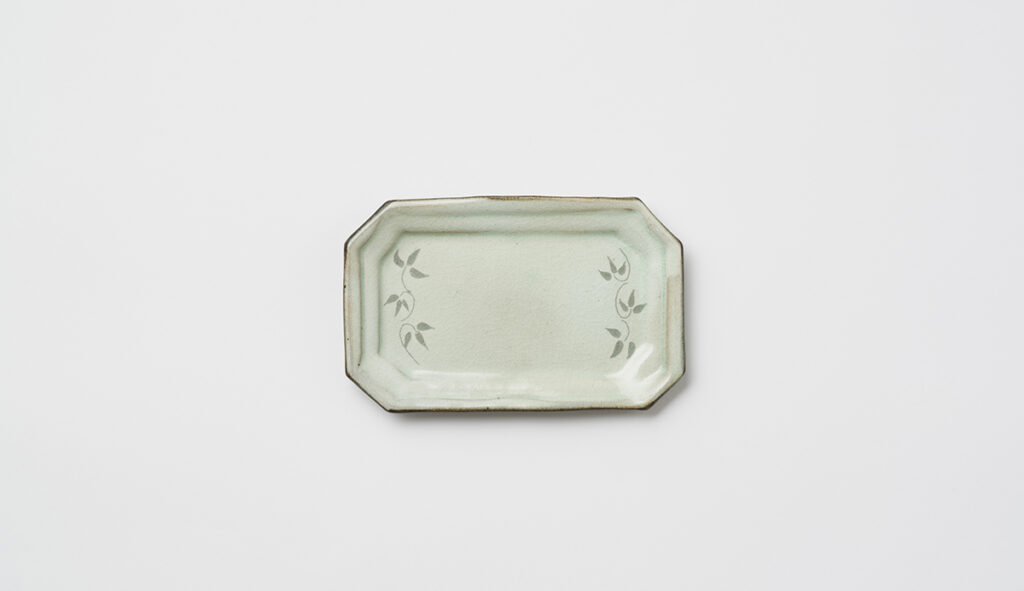 Ivy Carved Celadon Rectangle plate(S)