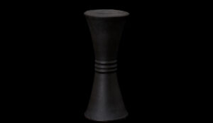 黒唐津立鼓形花生けDark Karatsu Hourglass-shaped Flower Vase